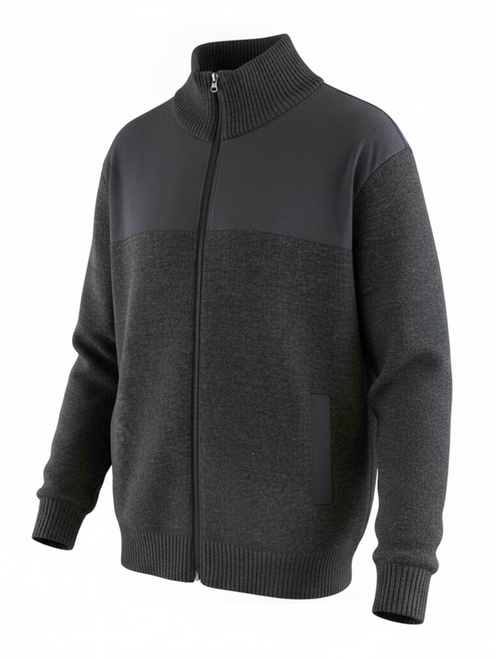 Izod Charcoal Two-Tone Men’s XXL Full-Zip Sweater Jacket
